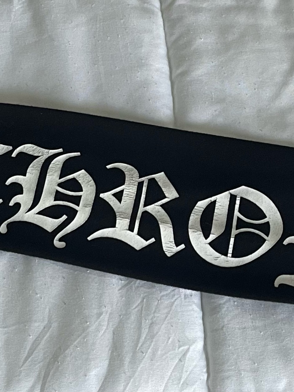 Chrome Hearts Black Leggings with Silver Gothic Logo Print - Picture 10 of 10
